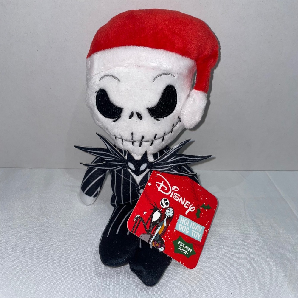 Disney Jack Skellington Nightmare Before Christmas Holiday Plush Squeaky Dog Toy
